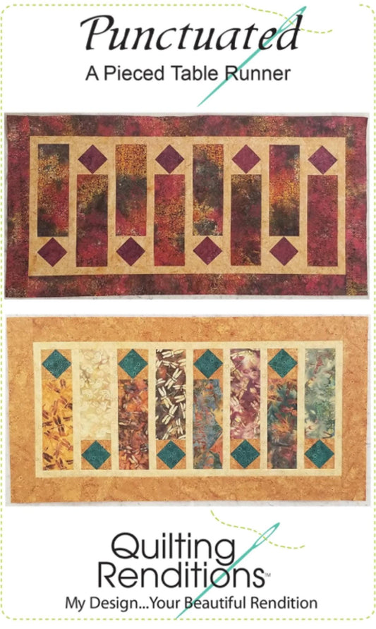 Punctuated Tablerunner Quilt Pattern by Kari Nichols - 46.5" x 23.5"