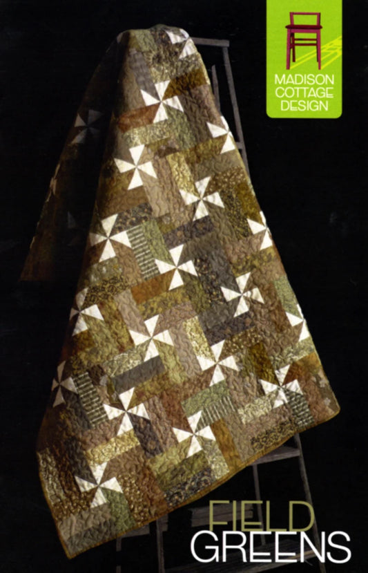 Field Greens Quilt Pattern by Kenna Ogg for Madison Cottage Design - Three quilt sizes included, Precut Friendly.