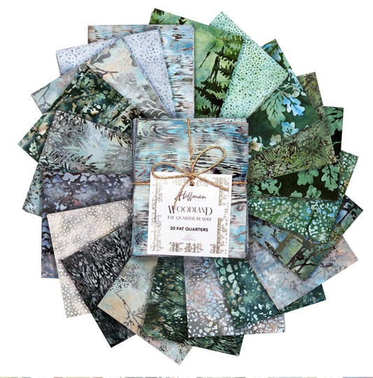 Woodland Batiks Fat Quarter Collection (Emerald) from McKenna Ryan Collection - 20 pieces/bundle - Free Shipping!