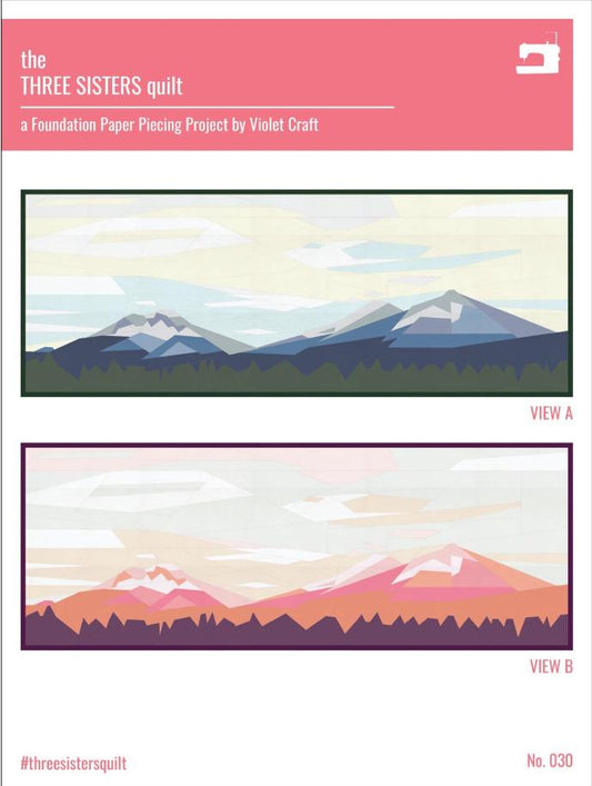 The Elevated Abstractions: The Three Sisters Quilt Pattern - 18" x 48" - Foundation Paper Piecing
