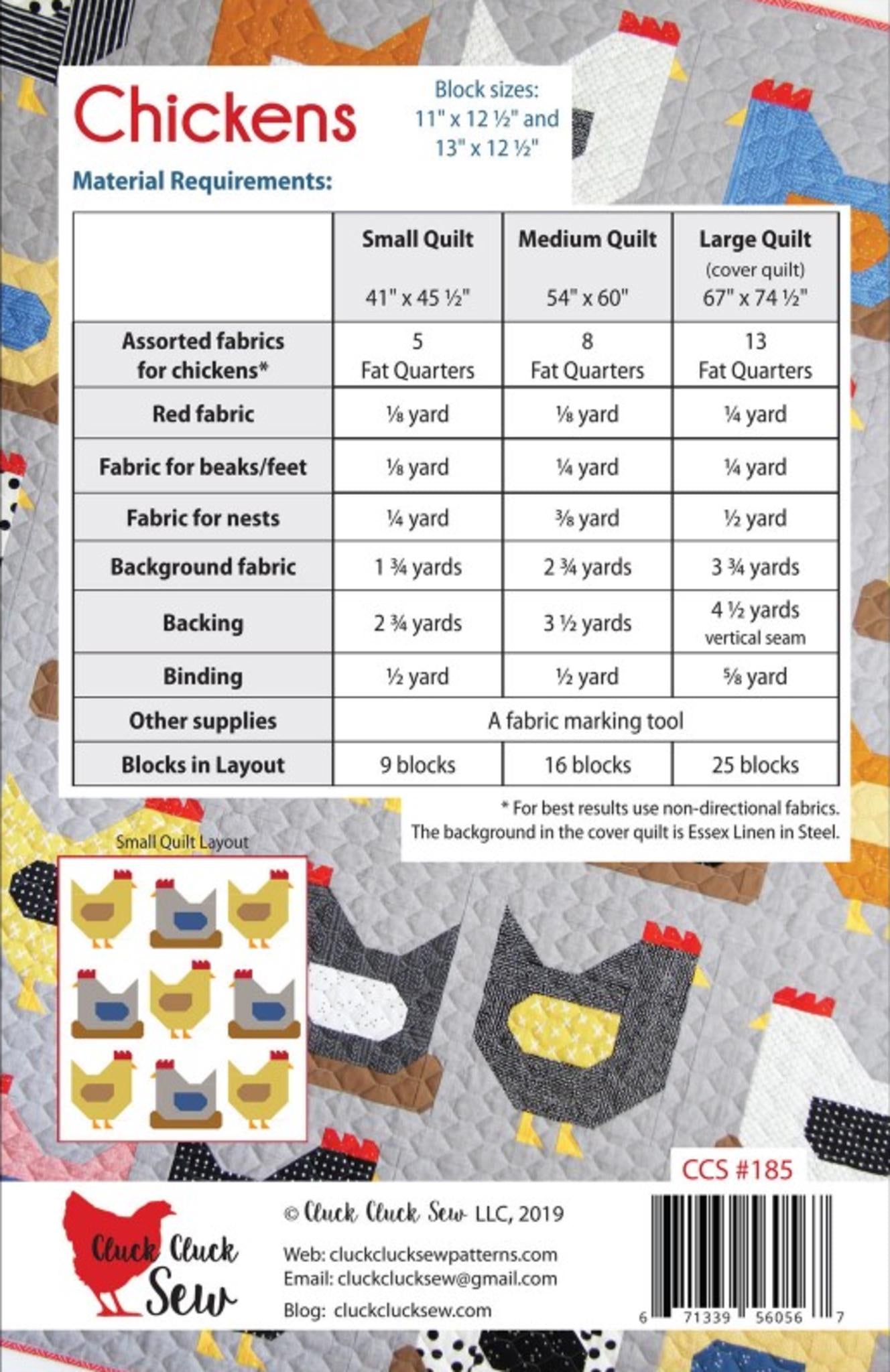 Chickens Quilt Pattern by Cluck Cluck Sew
