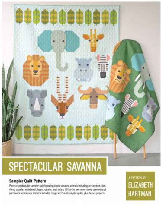 Spectacular Savanna Sampler Quilt Pattern by Elizabeth Hartman - Finished size approximately 64" x 84". No Fabric included