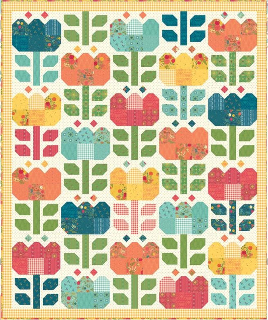 They're Here! Tulip Festival Quilt Kit by Heather Peterson, from Riley Blake-20% off and free shipping at checkout.