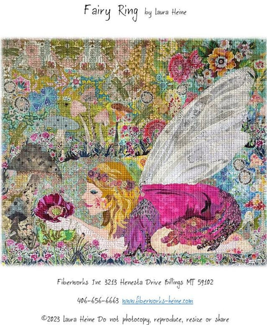 Fairy Ring Collage Quilt Pattern by Laura Heine - Finished size approximately 36.5" w x 44" h