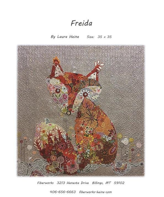 Freida Fox Collage Quilt Pattern by Laura Heine - Finished size approximately 35" x 35"