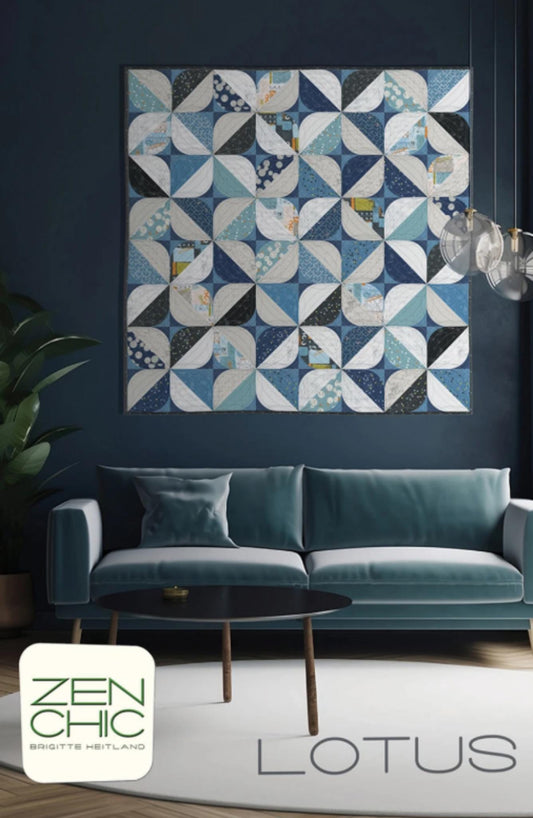 Lotus Quilt Pattern by Brigitte Heitland - 85" x 65"