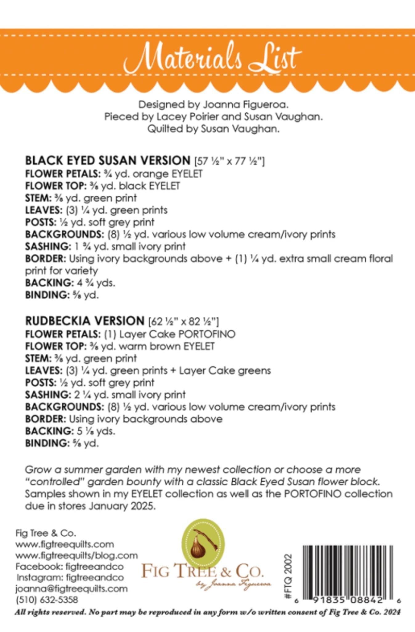 Black Eyes Susan Quilt Pattern