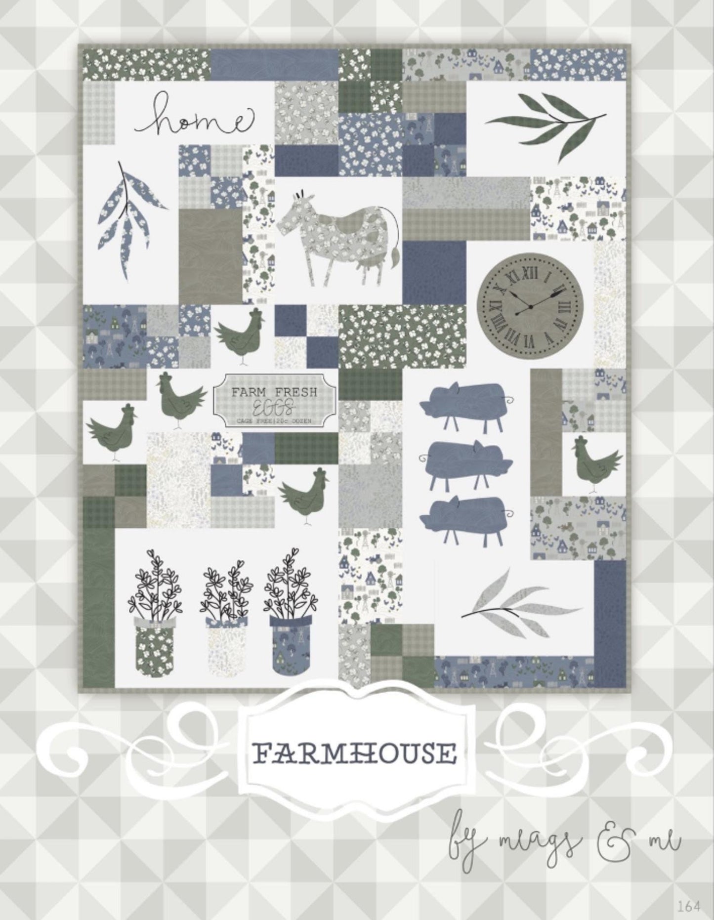 Farmhouse Pattern by meags & me. Finished size approximately 51" x 60"