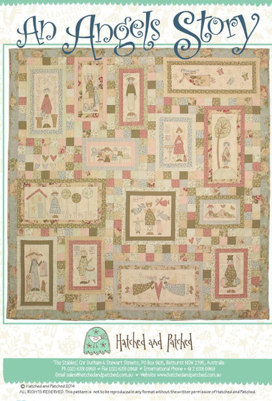 An Angel Story Quilt Pattern by Anni Downs - finished size 65" x 67". for Hatched and Patched.