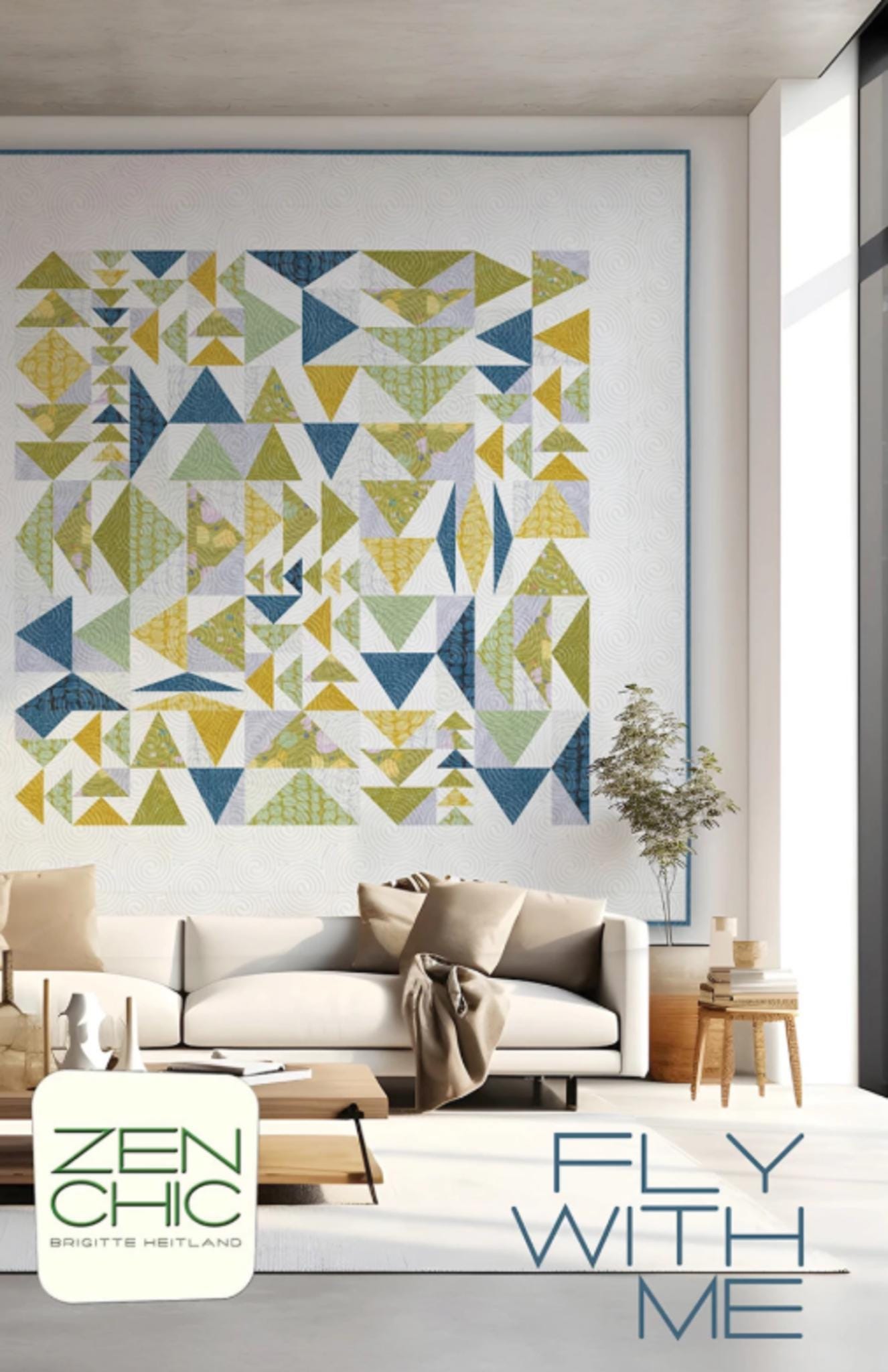 Fly With Me Quilt Pattern by Brigitte Heitland from Zen Chic - 81" x 81"