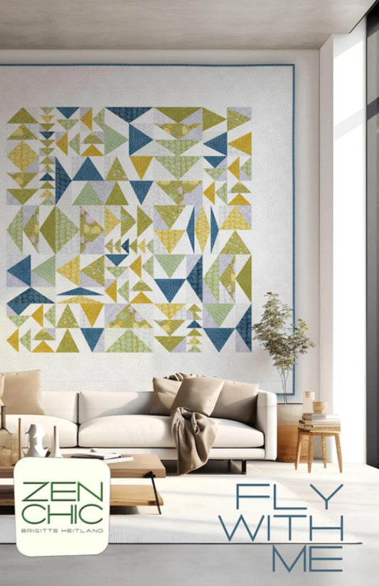 Fly With Me Quilt Pattern by Brigitte Heitland from Zen Chic - 81" x 81"