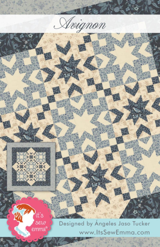 Avignon quilt pattern from It's Sew Emma - 80.5 x 80.5 using Sacre Bleu collection