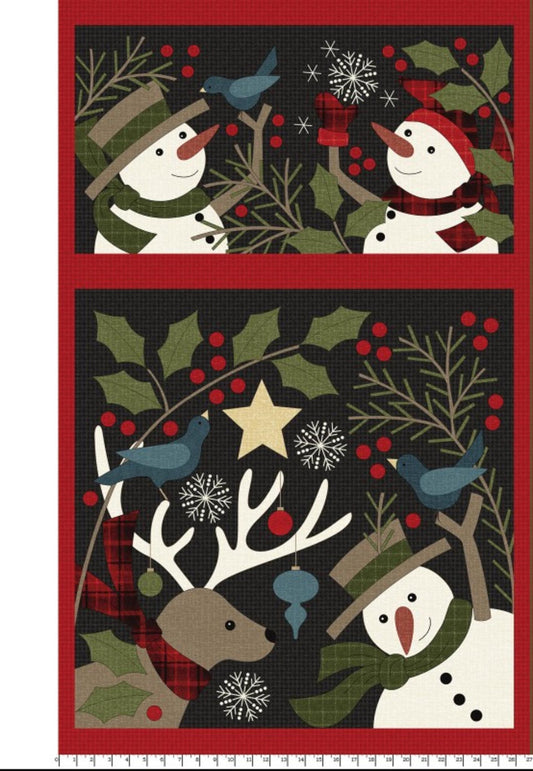 Holly Jolly Christmas Fabric Panel designed by Bonnie Sullivan of Maywood Studios