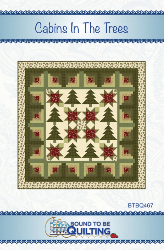 Cabins in the Trees Quilt Pattern by from Bound To Be Quilting- 85" x 85"