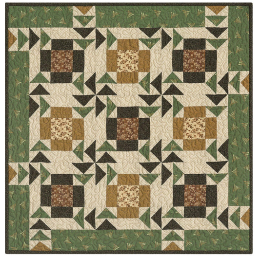 Hilltop Helpers Quilt Kit from the Life on the Ridge Fabric Collection designed by Julie Letvin - finished size 22.5 x 22.5 - Free shipping!