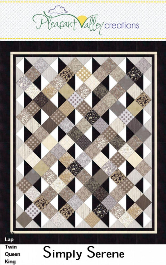 Simply Serene Quilt Pattern for 4 sizes, by Designer Diana Beaubien for Pleasant Valley Creations